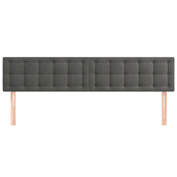 Cabeceira de cama 2 pcs veludo 100x5x78/88 cm cinzento-escuro M 3