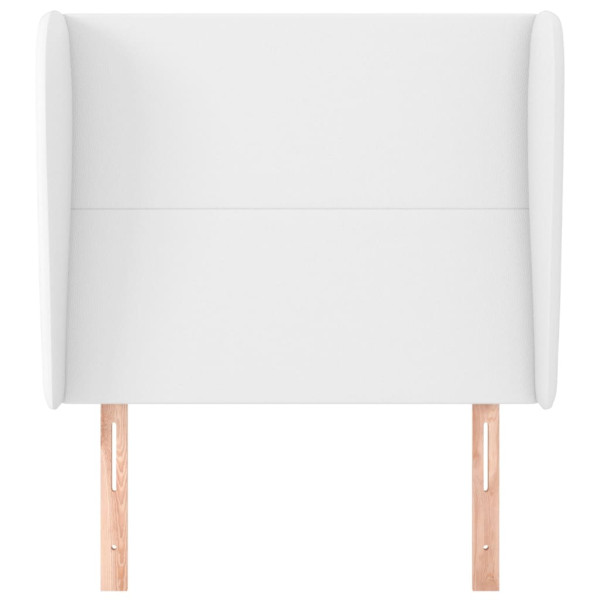 Cabecero con orejas de cuero sintético blanco 93x23x118/128 cm M 3