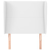 Cabecero con orejas de cuero sintético blanco 93x23x118/128 cm 3
