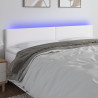 Cabecero con LED cuero sintético blanco 180x5x78/88 cm 1