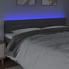 Cabeceira de cama c/luzes LED tecido 180x5x78/88cm cinza-escuro 3