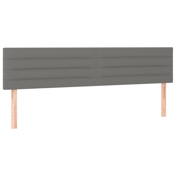 Cabeceira de cama c/luzes LED tecido 180x5x78/88cm cinza-escuro M 4