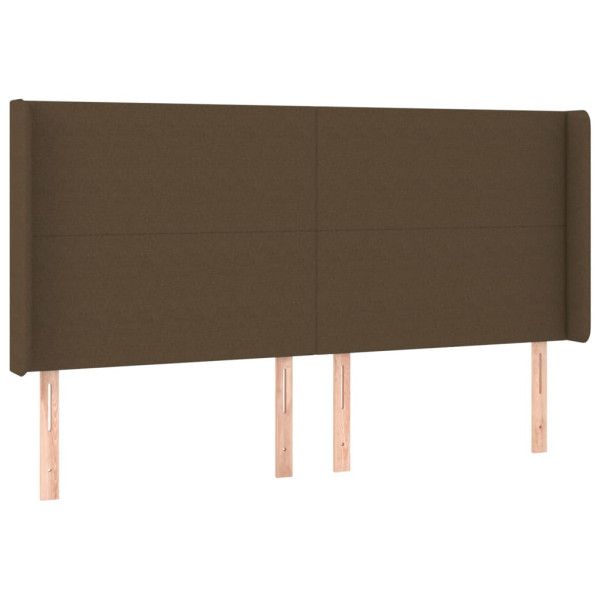 Cabeceira cama c/ abas tecido 183x16x118/128 cm castanho-escuro M 2