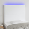 Cabecero con luces LED cuero sintético blanco 90x5x118/128 cm 1