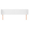 Cabecero de cuero sintético blanco 183x23x78/88 cm 3