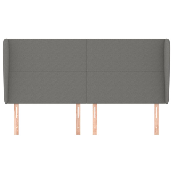 Cabeceira cama c/ abas tecido 183x23x118/128 cm cinzento-escuro M 3