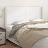 Cabeceira cama c/ abas couro artificial 183x16x118/128cm branco 1