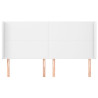 Cabeceira cama c/ abas couro artificial 183x16x118/128cm branco 3