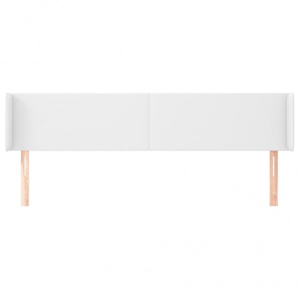 Cabeceira cama c/ abas couro artificial 183x16x78/88 cm branco M 3