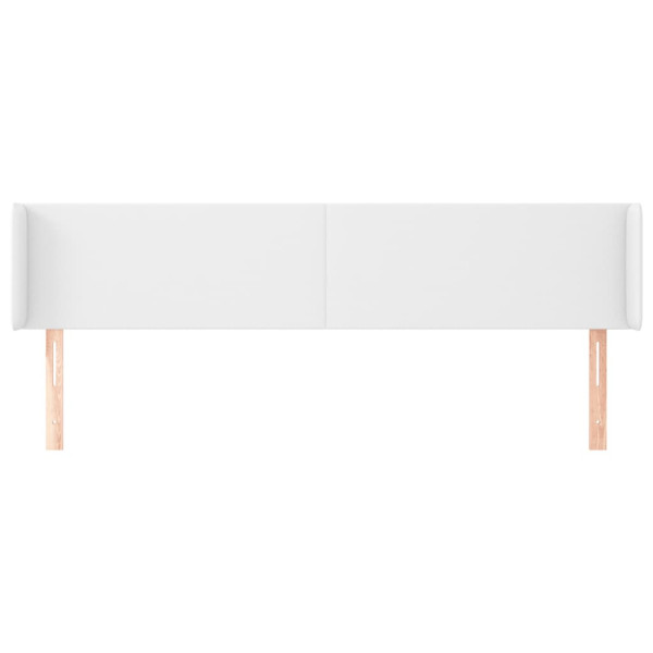 Cabecero de cuero sintético blanco 183x16x78/88 cm M 3