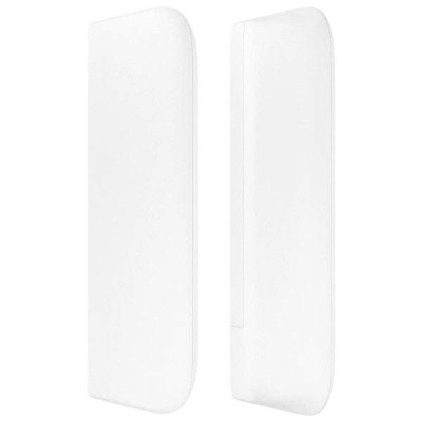 Cabecero de cuero sintético blanco 183x16x78/88 cm M 4