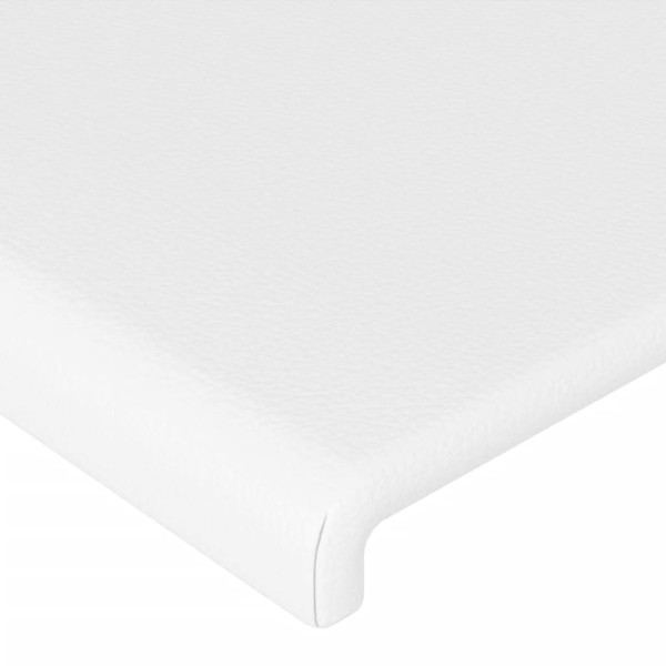 Cabecero de cuero sintético blanco 183x16x78/88 cm M 5