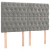Cabeceros 4 unidades de terciopelo gris claro 80x7x78/88 cm 2