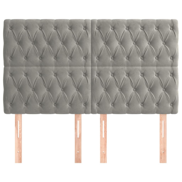 Cabeceros 4 unidades de terciopelo gris claro 80x7x78/88 cm M 3