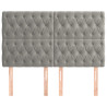 Cabeceros 4 unidades de terciopelo gris claro 80x7x78/88 cm 3