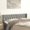 Cabeceira de cama c/ abas veludo 147x16x78/88 cm cinzento-claro 1