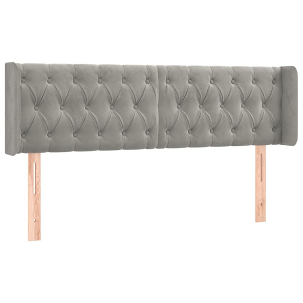 Cabecero de terciopelo gris claro 163x16x78/88 cm M 2