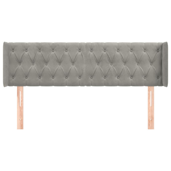 Cabecero de terciopelo gris claro 163x16x78/88 cm M 3