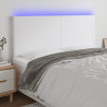 Cabecero con luces LED cuero sintético blanco 180x5x118/128 cm 1