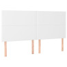 Cabeceira cama c/ LED couro artificial 180x5x118/128 cm branco 4