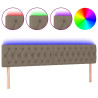 Cabecero con LED de tela gris taupe 180x7x78/88 cm 2