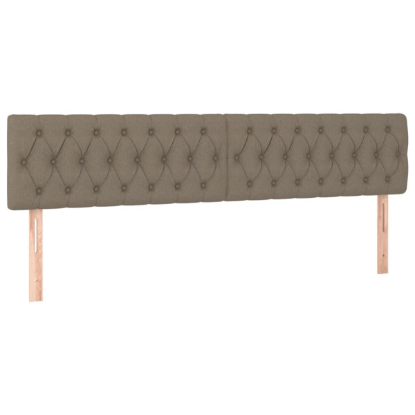 Cabeceira cama luzes LED tecido 180x7x78/88cm cinza-acastanhado M 4