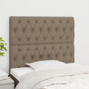 Cabeceira cama 2 pcs tecido 90x7x78/88 cm cinzento-acastanhado 1