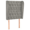 Cabecero con orejas de terciopelo gris claro 83x23x118/128 cm 2
