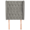 Cabeceira de cama c/ abas veludo 83x23x118/128cm cinzento-claro 3