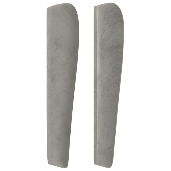 Cabeceira de cama c/ abas veludo 83x23x118/128cm cinzento-claro M 4