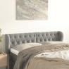 Cabecero de terciopelo gris claro 163x23x78/88 cm 1