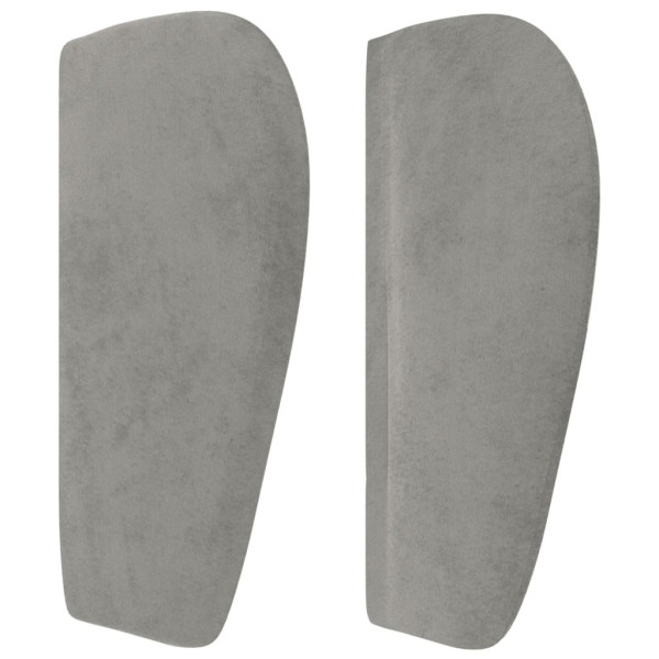 Cabecero de terciopelo gris claro 163x23x78/88 cm M 4