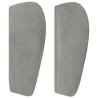 Cabeceira de cama c/ abas veludo 163x23x78/88 cm cinzento-claro 4