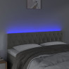 Cabeceira de cama c/luzes LED veludo 160x7x78/88 cm cinza-claro 3