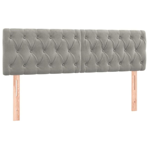 Cabecero con LED de terciopelo gris claro 160x7x78/88 cm M 4