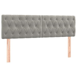 Cabeceros 2 unidades de terciopelo gris claro 80x7x78/88 cm H