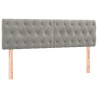 Cabeceira de cama 2 pcs tecido 80x7x78/88 cm cinzento-claro 2