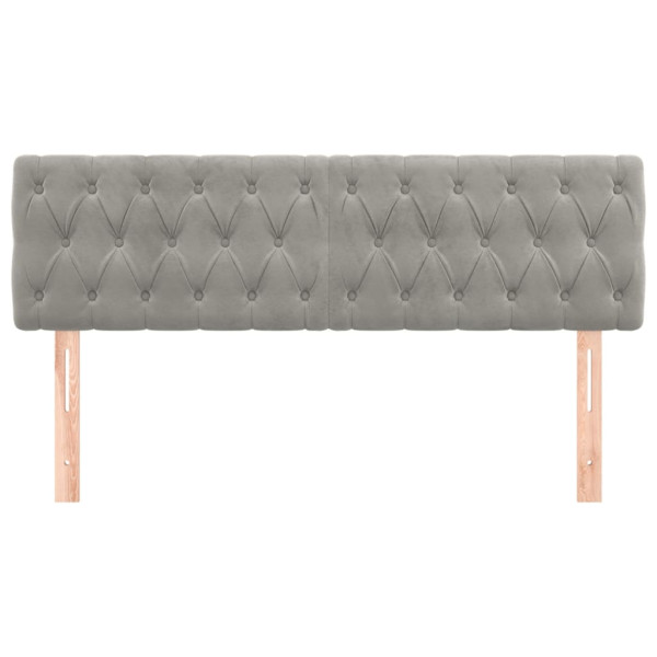 Cabeceros 2 unidades de terciopelo gris claro 80x7x78/88 cm M 3