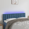 Cabecero con LED de terciopelo marrón oscuro 144x5x78/88 cm 1