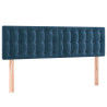 Cabeceira de cama c/ luzes LED veludo 144x5x78/88cm azul-escuro 4