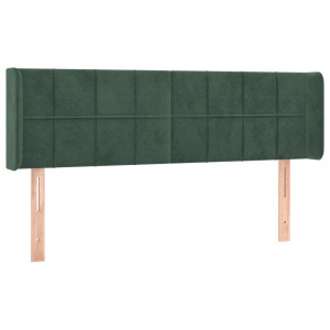 Cabecero de terciopelo verde oscuro 147x16x78/88 cm H
