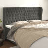 Cabeceira cama c/ abas veludo 183x23x118/128 cm cinzento-escuro 1
