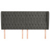 Cabeceira cama c/ abas veludo 183x23x118/128 cm cinzento-escuro 3