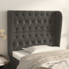 Cabeceira cama c/ abas veludo 93x23x118/128 cm cinzento-escuro 1
