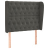 Cabeceira cama c/ abas veludo 93x23x118/128 cm cinzento-escuro 2