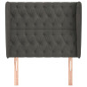 Cabeceira cama c/ abas veludo 93x23x118/128 cm cinzento-escuro 3