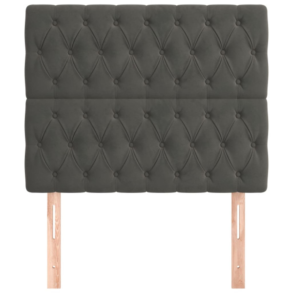 Cabeceira de cama 2 pcs veludo 90x7x78/88 cm cinzento-escuro M 3