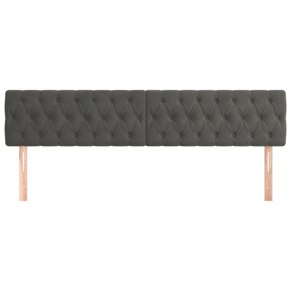 Cabeceros 2 unidades de terciopelo gris oscuro 90x7x78/88 cm M 3