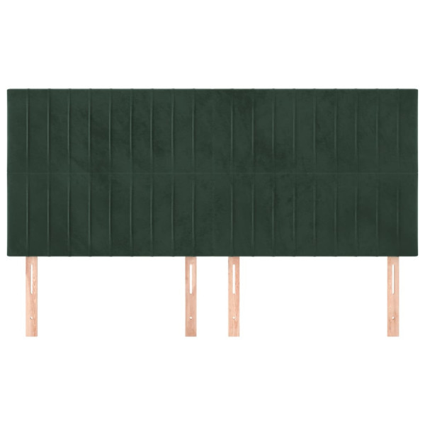 Cabeceira de cama 4 pcs veludo 80x5x78/88 cm verde-escuro M 3