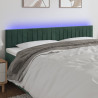 Cabecero con LED de terciopelo gris oscuro 160x5x78/88 cm 1